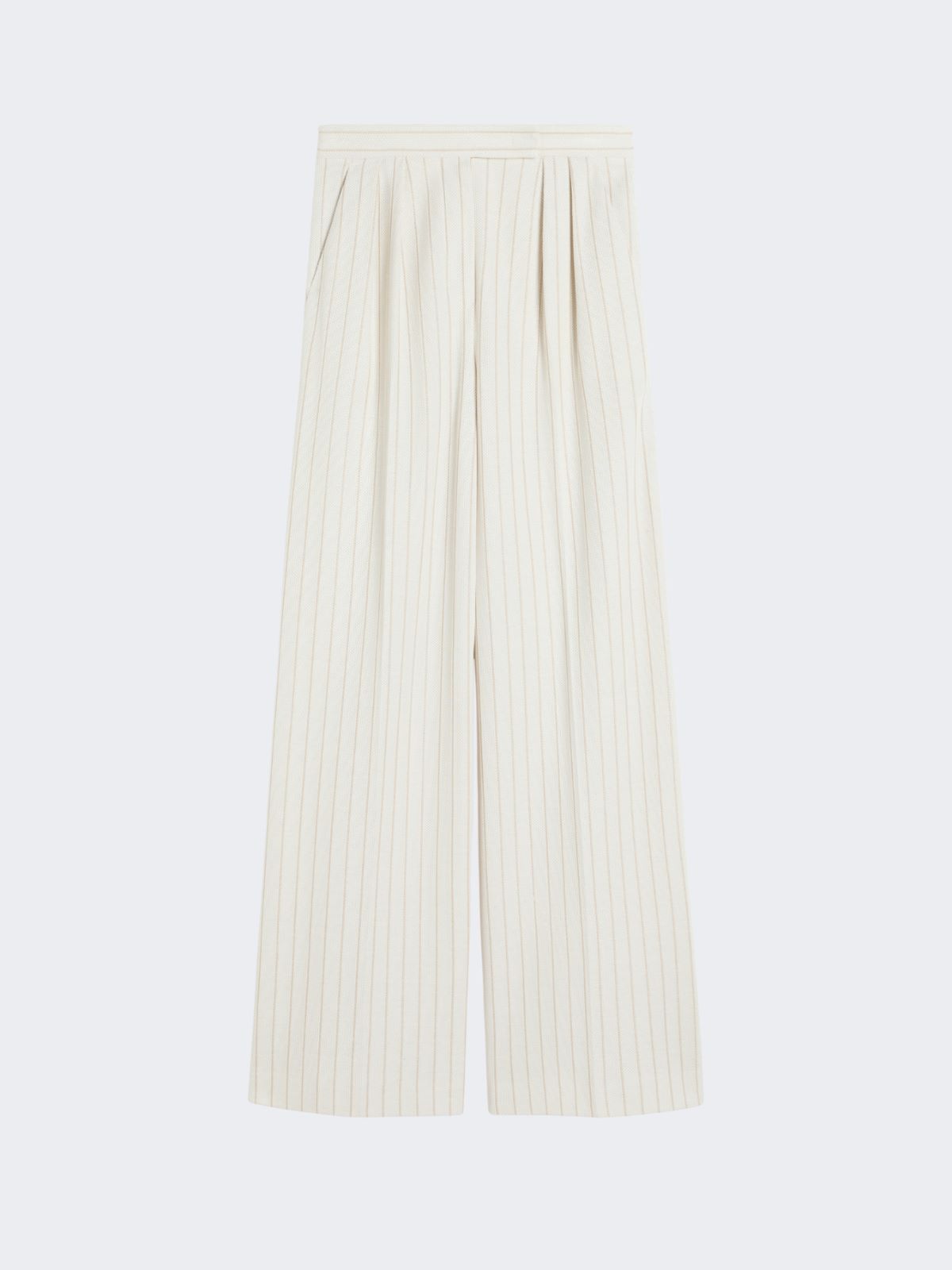 Pantalón ancho de punto piqué de raya diplomática - BLANCO - Max Mara - 9