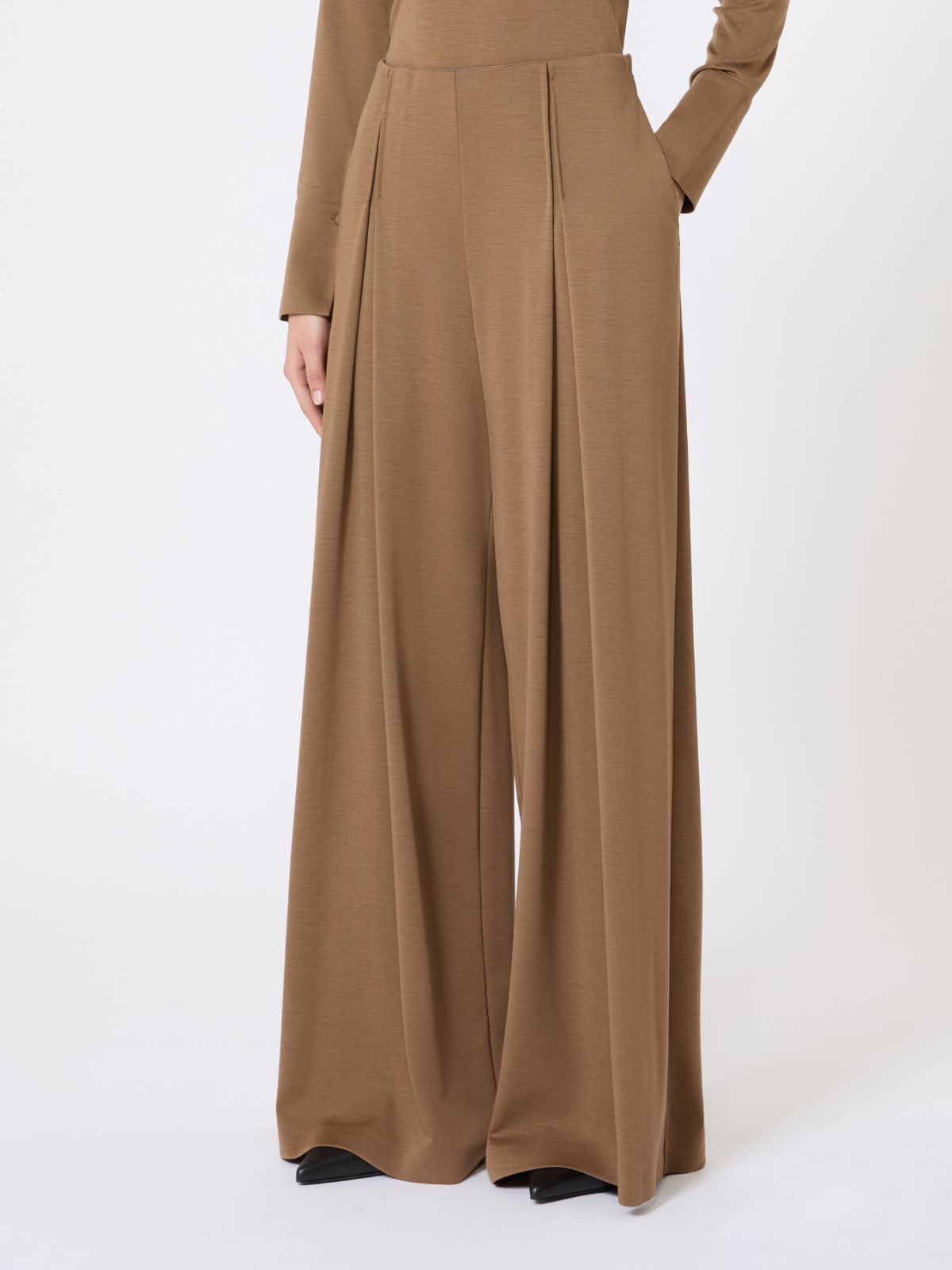 Wool jersey trousers - TOBACCO - Max Mara - 5