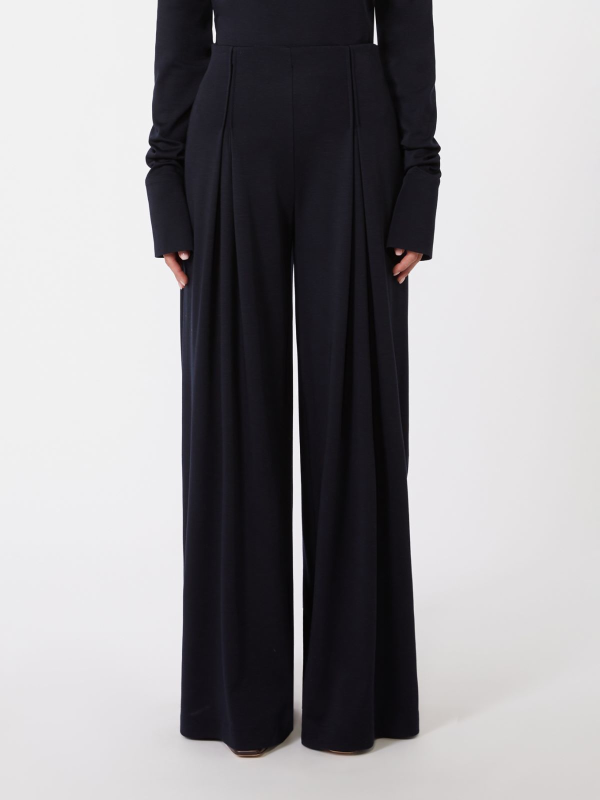 Pantalone in jersey di lana - BLU MARINO - Max Mara - 4