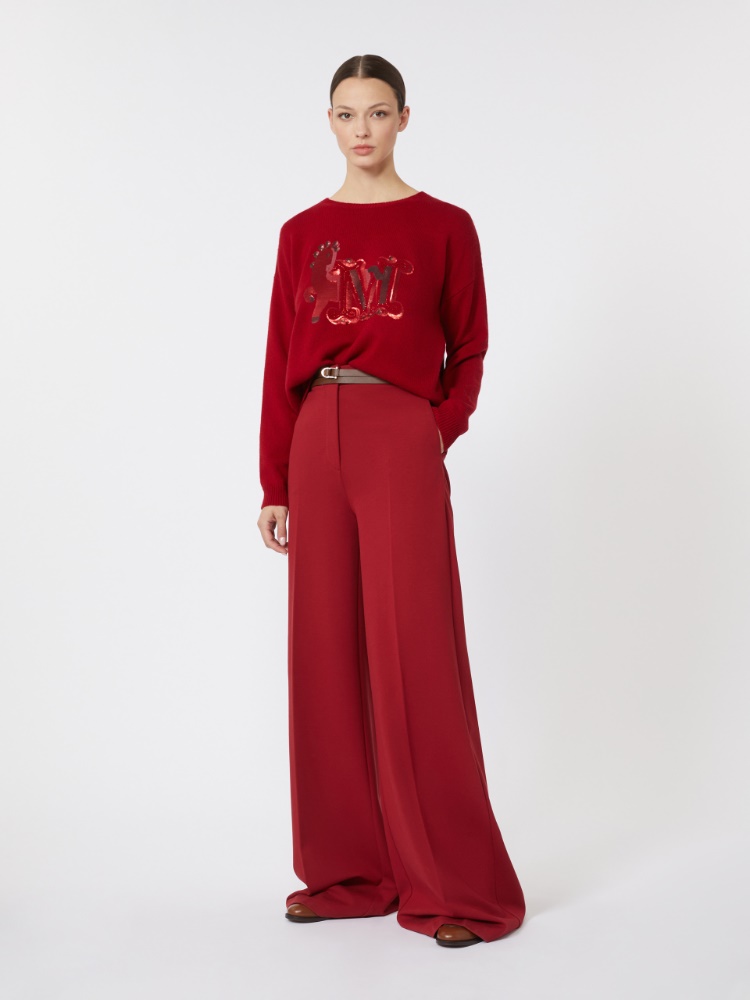Hose aus kompaktem Jersey + DUNKELROT - Max Mara