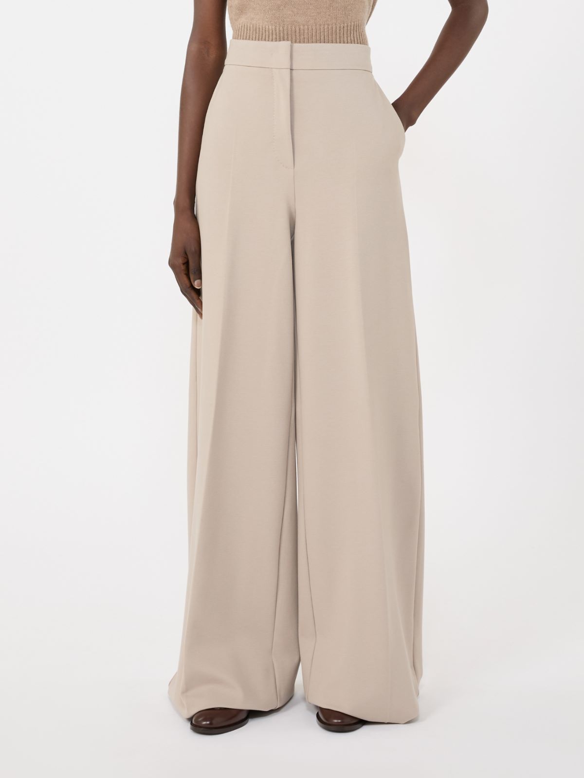 Compact jersey trousers - SAND - Max Mara - 5