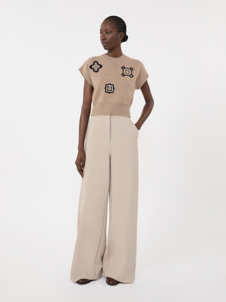 Compact jersey trousers - SAND - Max Mara