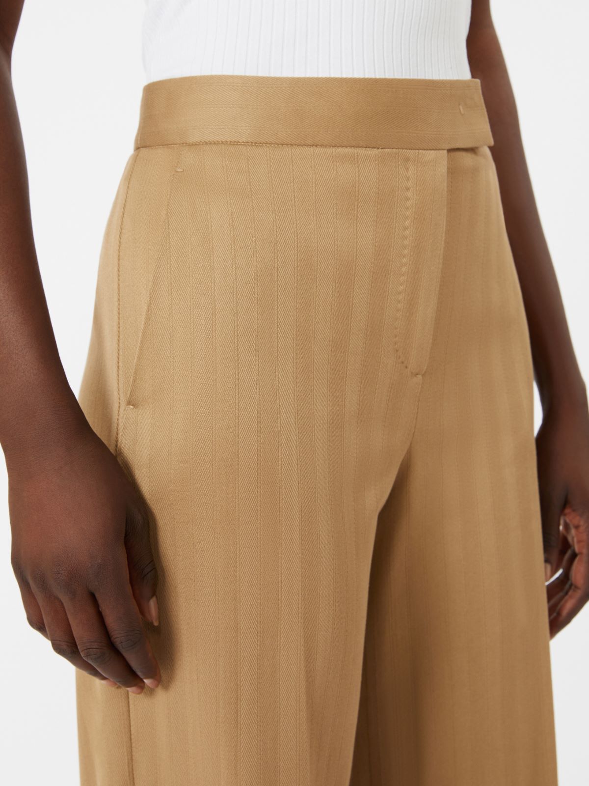 Żakardowe spodnie z dżerseju w prążki - PUSTYNNY - Max Mara - 4