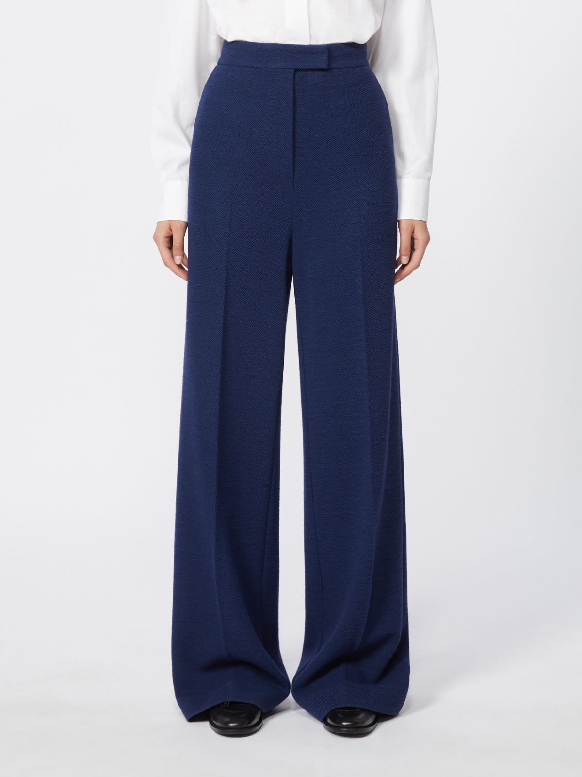 Wool piqué trousers - CHINA BLUE - Max Mara - 5