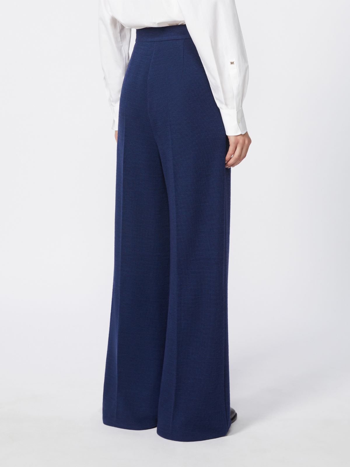 Wool piqué trousers - CHINA BLUE - Max Mara - 5