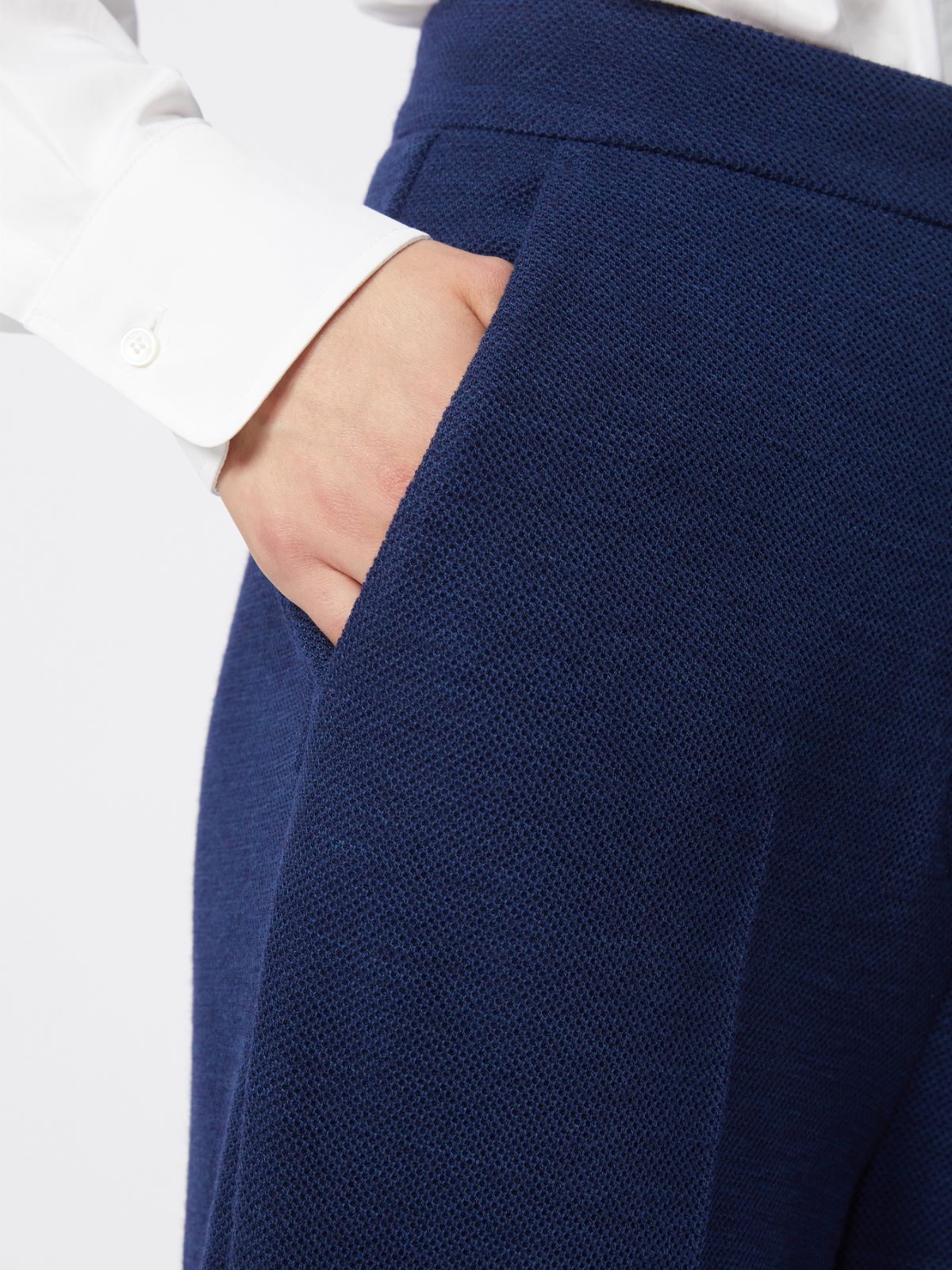 Wool piqué trousers - CHINA BLUE - Max Mara - 5