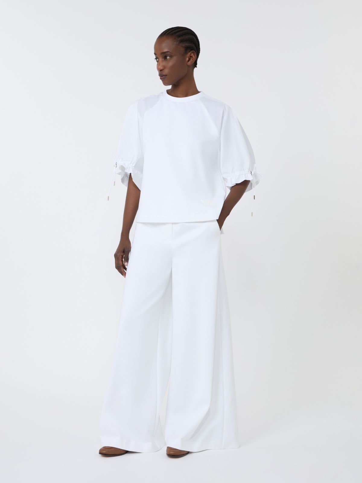Technical jersey trousers - OPTICAL WHITE
