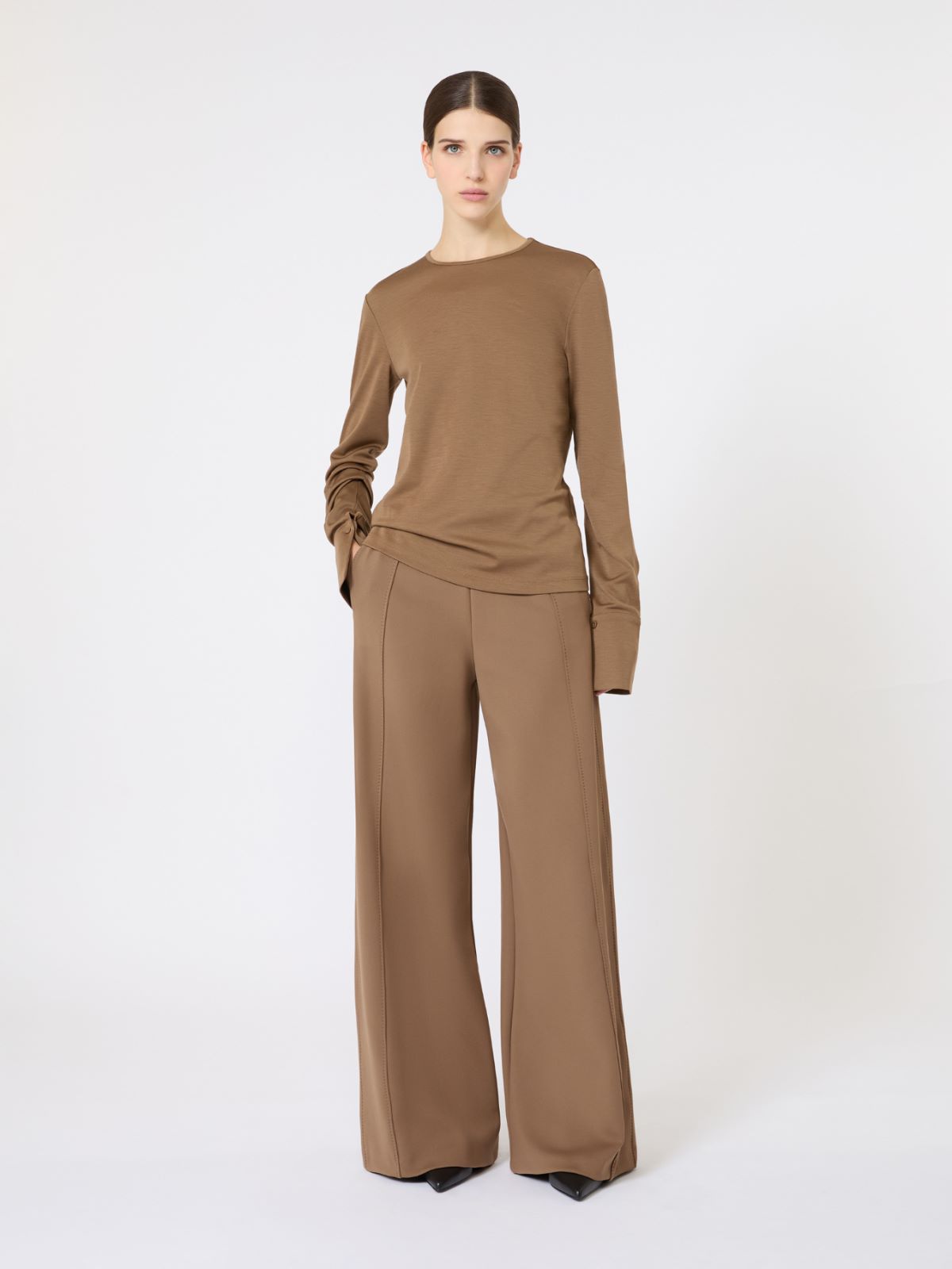 Scuba jersey trousers - BROWN - Max Mara - 5