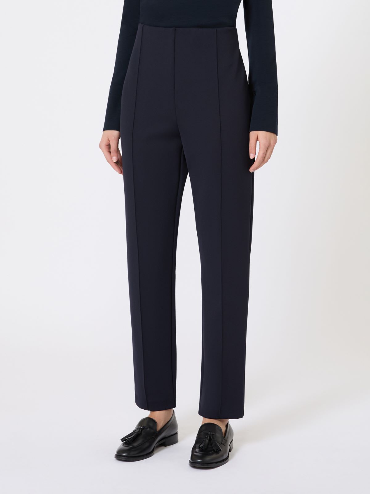 Scuba jersey cigarette trousers - ULTRAMARINE - Max Mara - 4