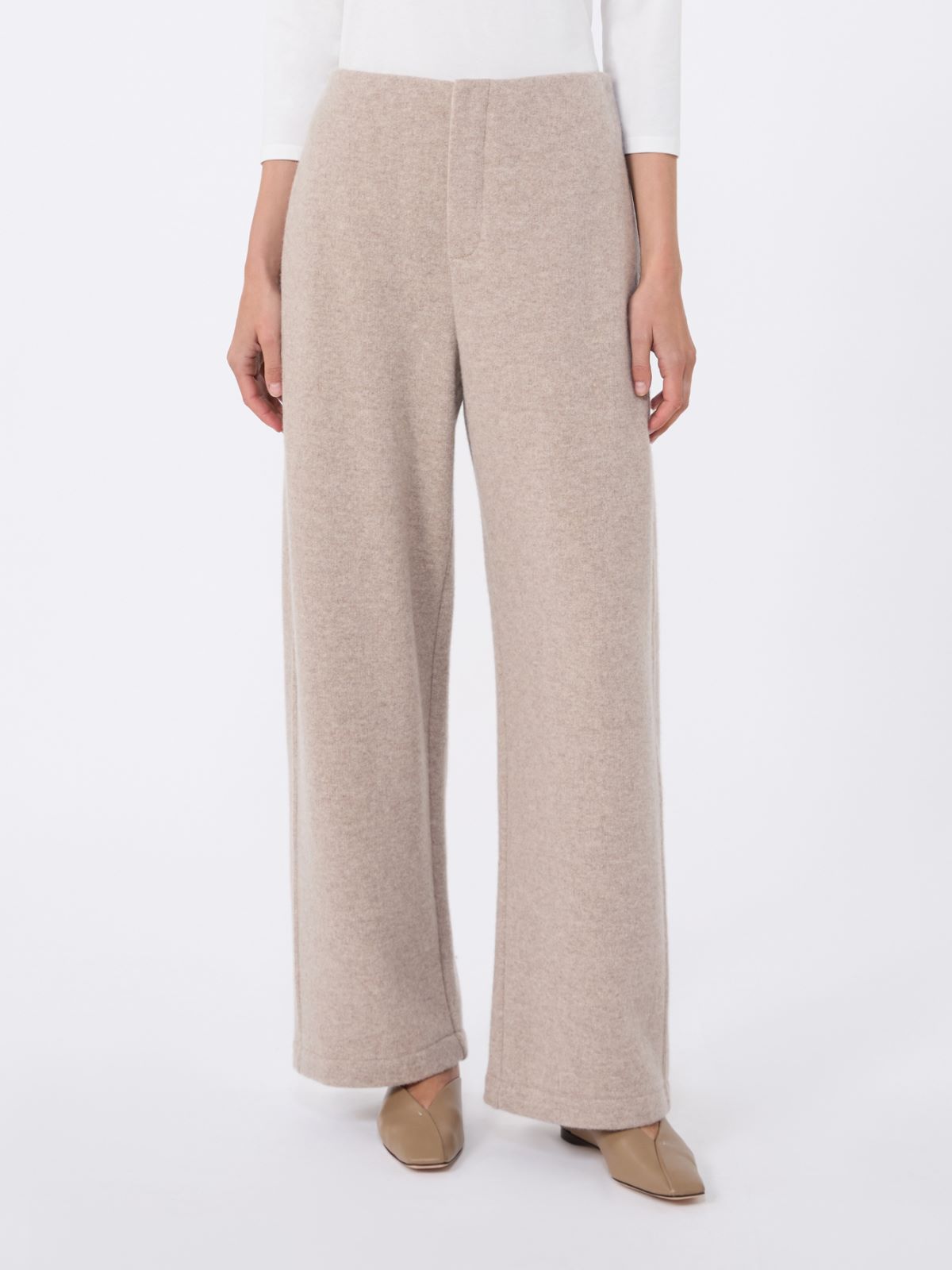 Cashmere and wool fleece trousers - BEIGE - Max Mara - 5