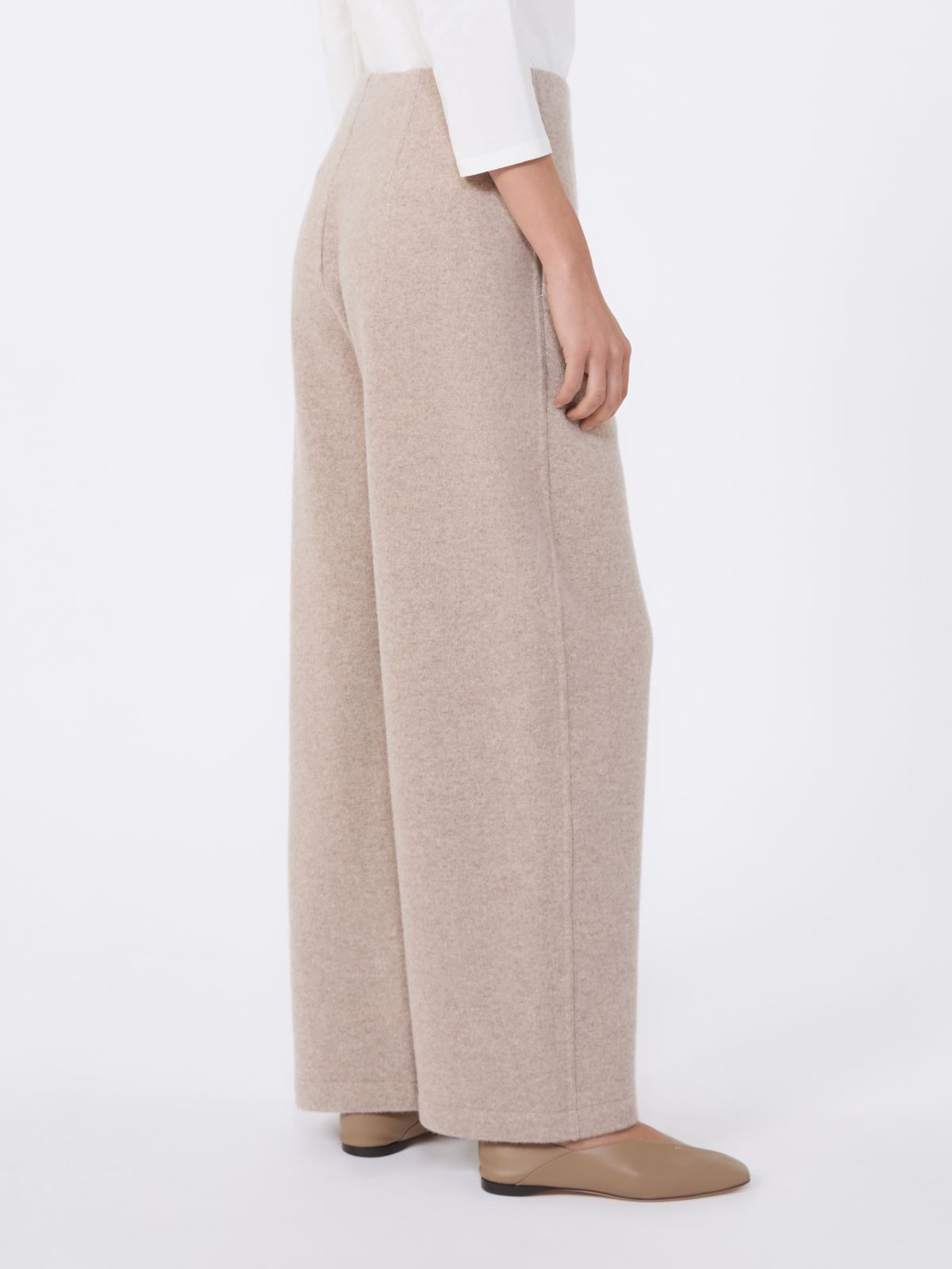 Cashmere and wool fleece trousers - BEIGE - Max Mara - 5