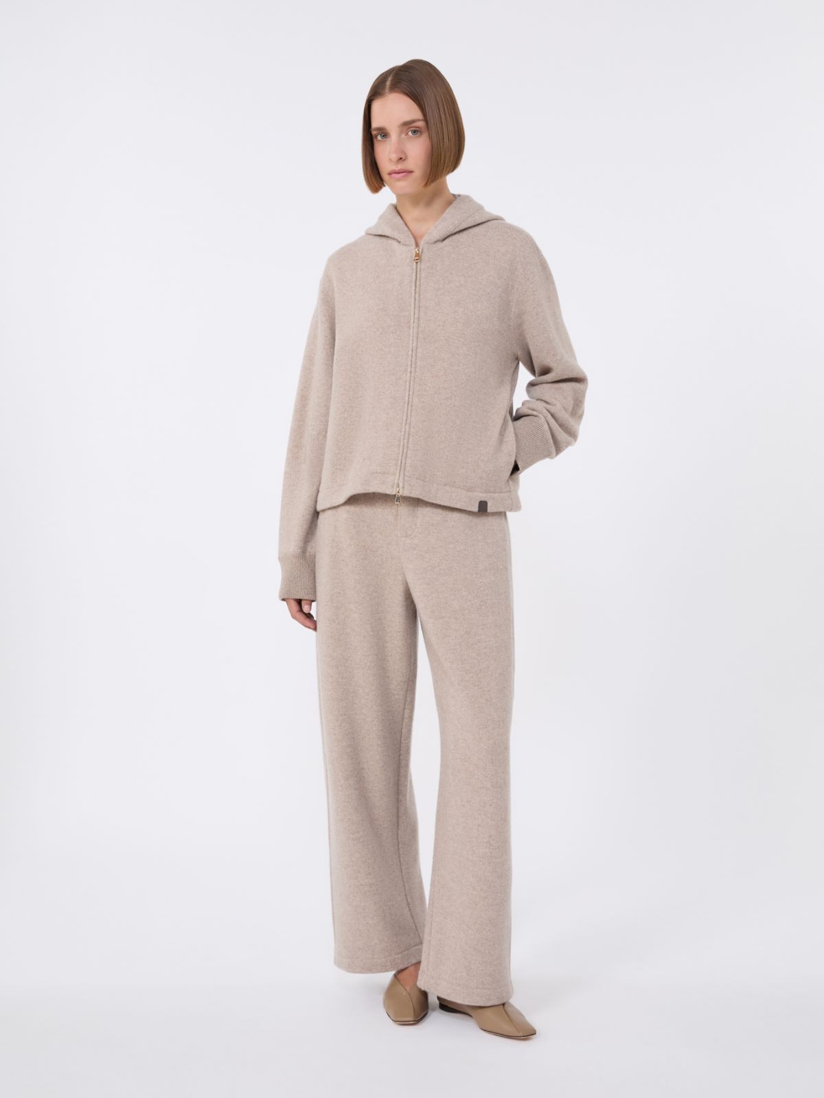 Cashmere and wool fleece trousers + BEIGE - Max Mara