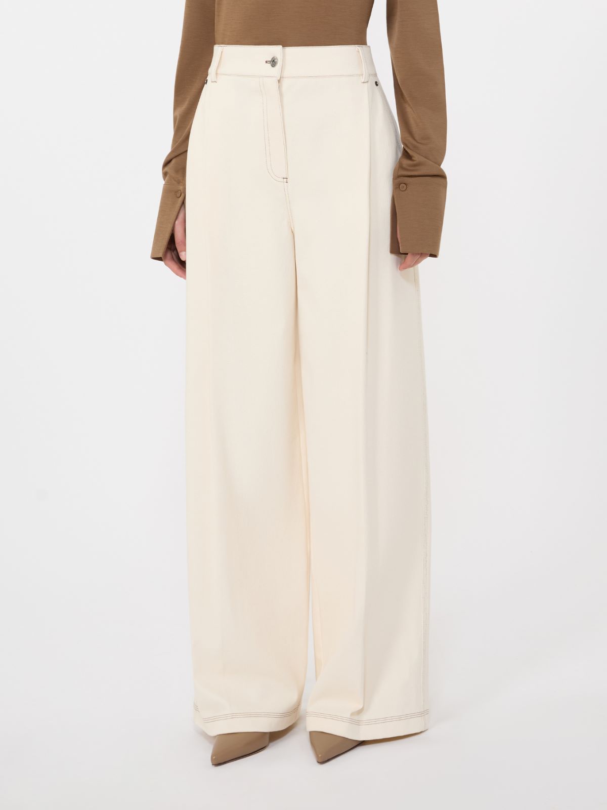 [エテレオ] コットン ジャージー デニムエフェクト パンツ - IVORY - Max Mara - 5