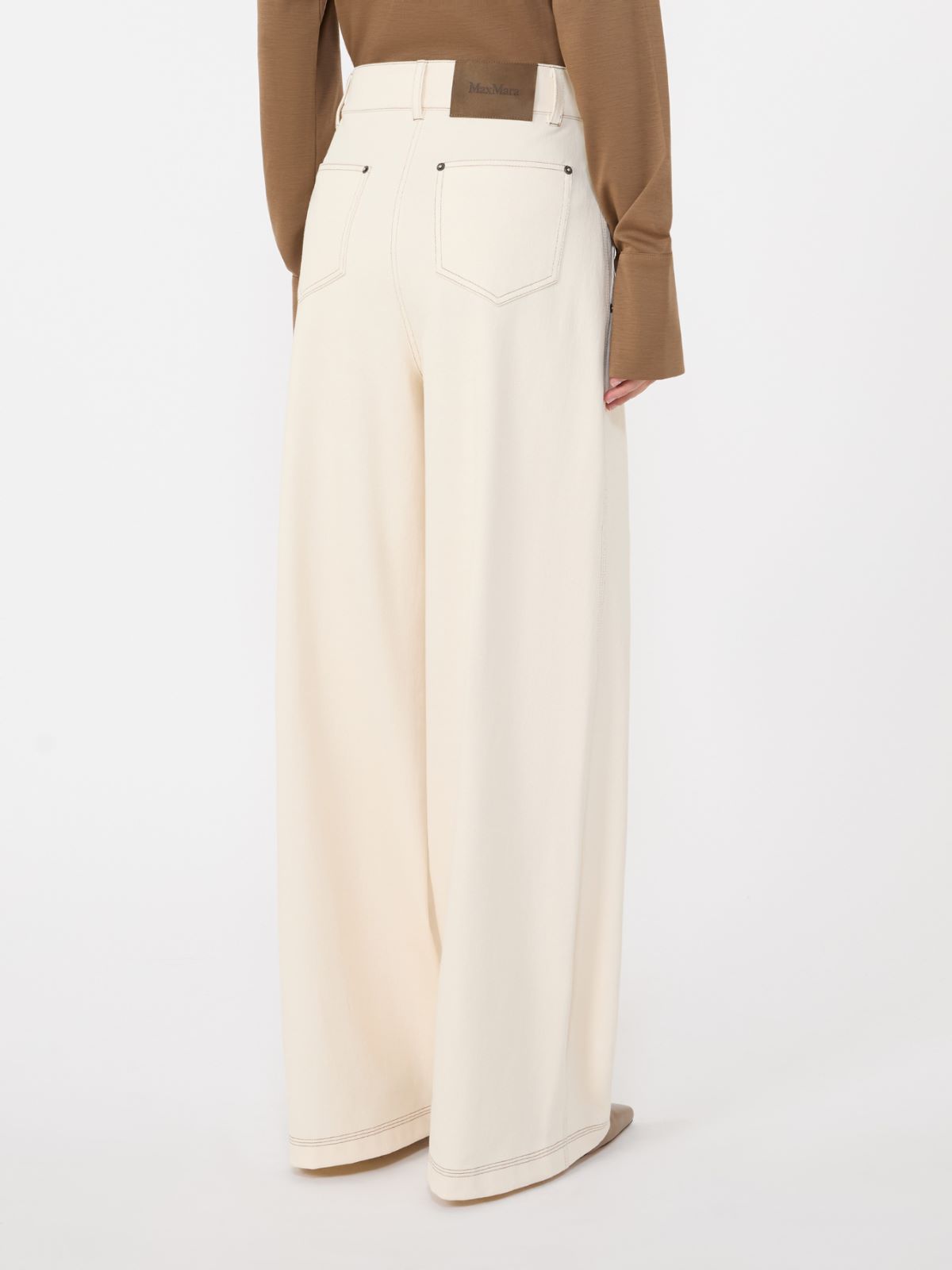 [エテレオ] コットン ジャージー デニムエフェクト パンツ - IVORY - Max Mara - 5