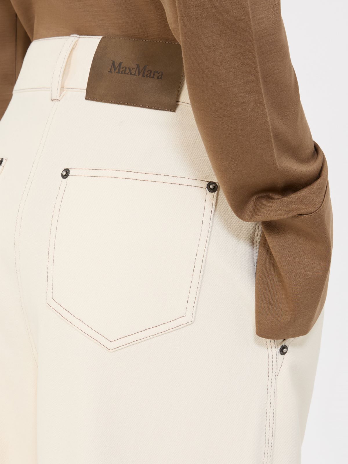 [エテレオ] コットン ジャージー デニムエフェクト パンツ - IVORY - Max Mara - 5