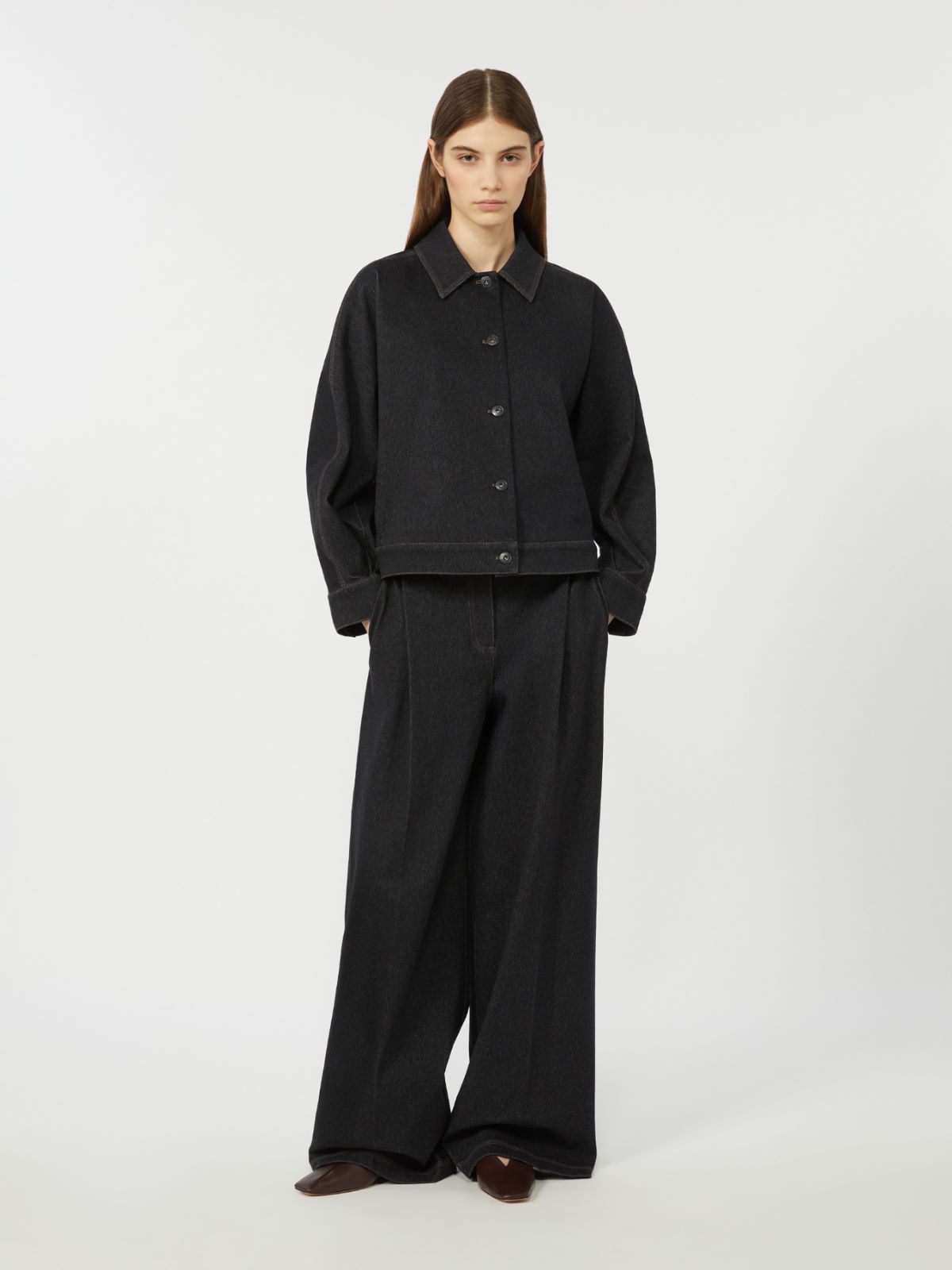 Denim-effect jersey five-pocket trousers - ULTRAMARINE - Max Mara - 6