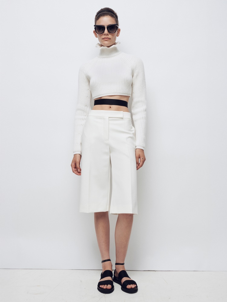 Bermuda in jersey di viscosa crêpe + BIANCO - Max Mara
