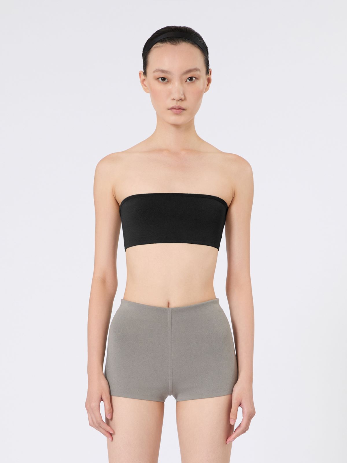 Bandeau bra in stretch viscose - BLACK - Max Mara - 2