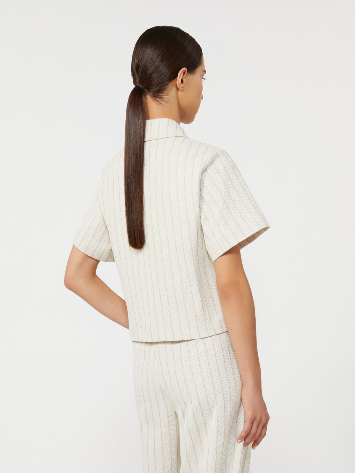 Chaqueta de punto piqué de raya diplomática - BLANCO - Max Mara - 9