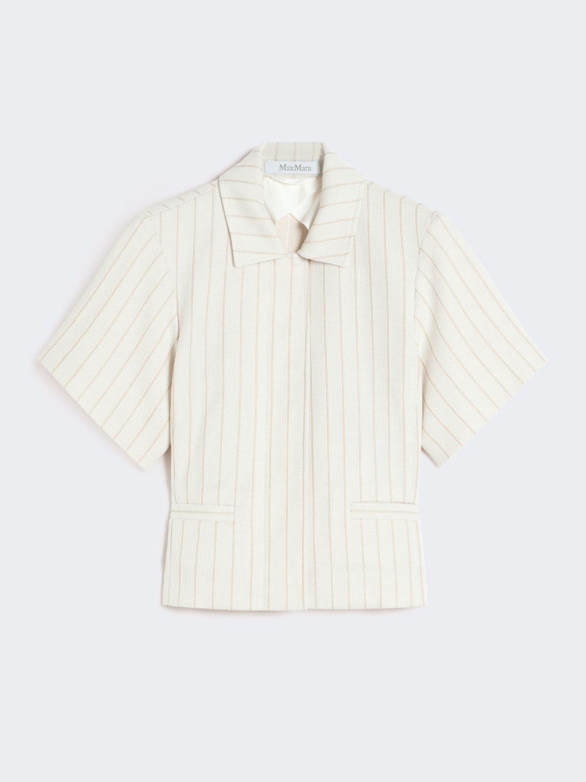 Chaqueta de punto piqué de raya diplomática - BLANCO - Max Mara - 9
