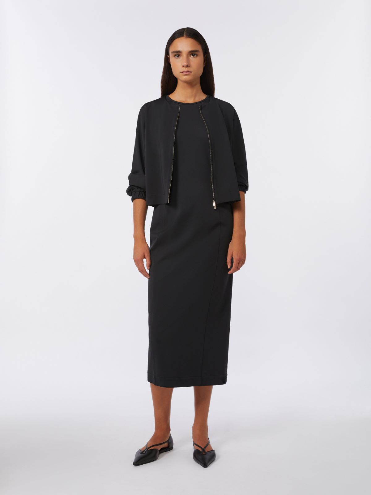 Viscose jersey boxy jacket - BLACK - Max Mara - 8