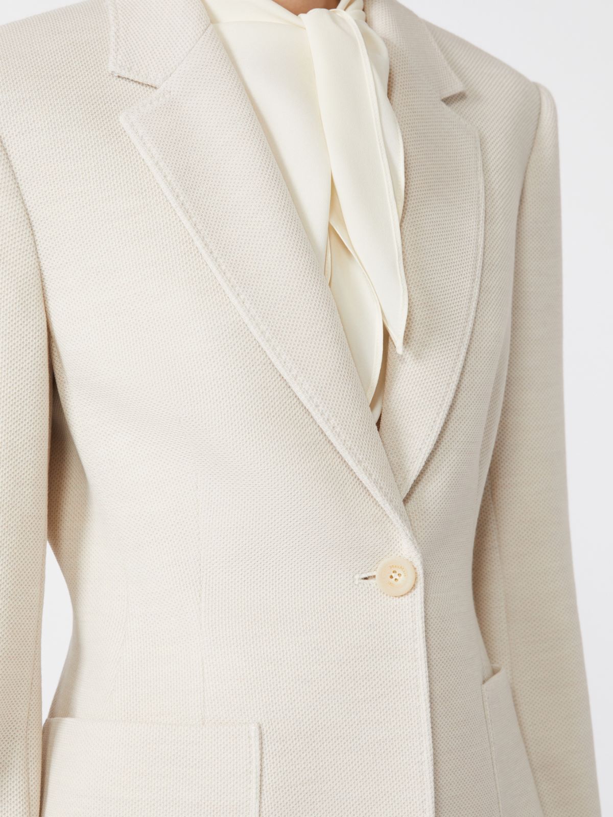 Single-breasted piqué jersey blazer - IVORY - Max Mara - 5