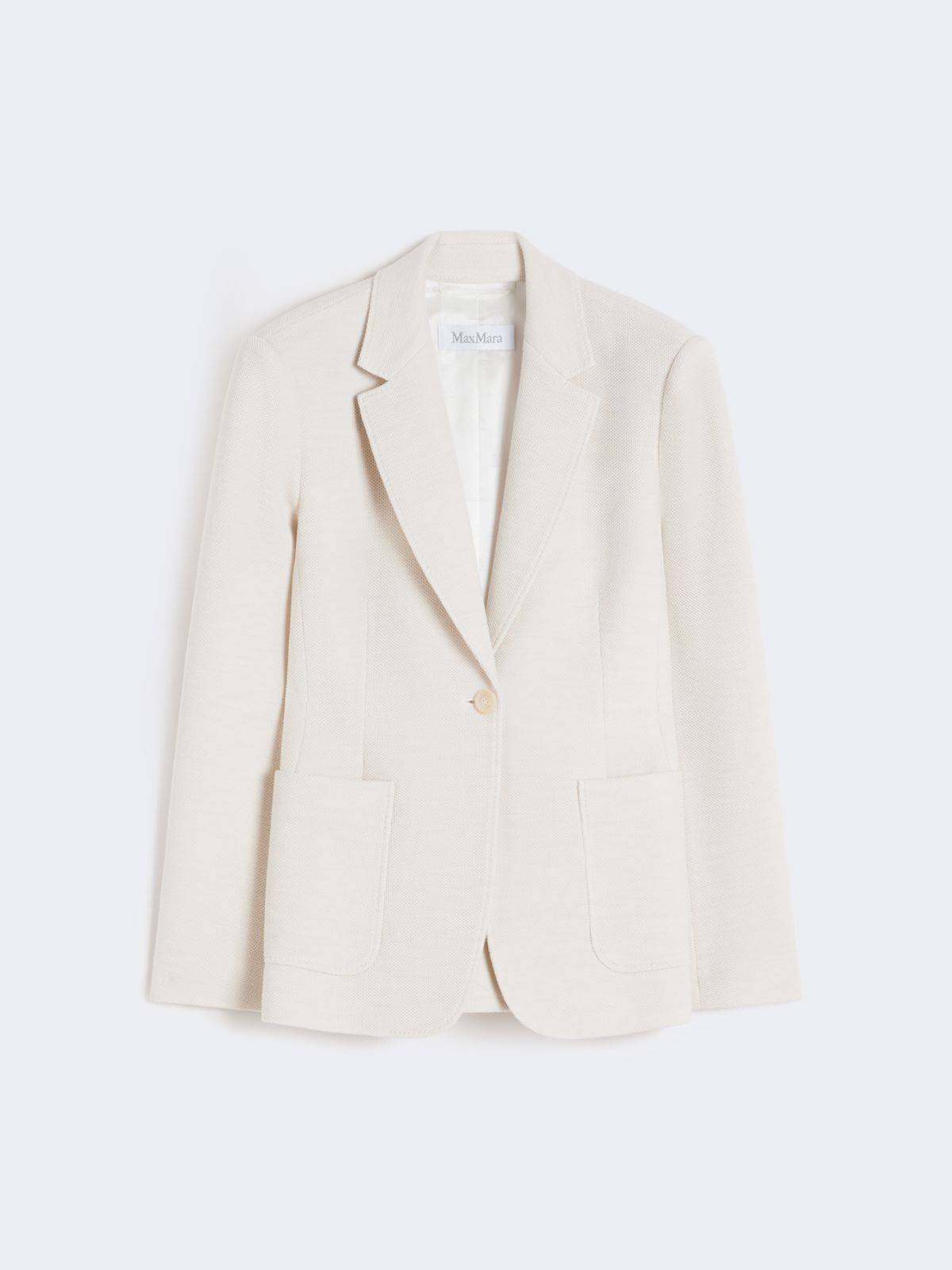 Single-breasted piqué jersey blazer - IVORY - Max Mara - 5