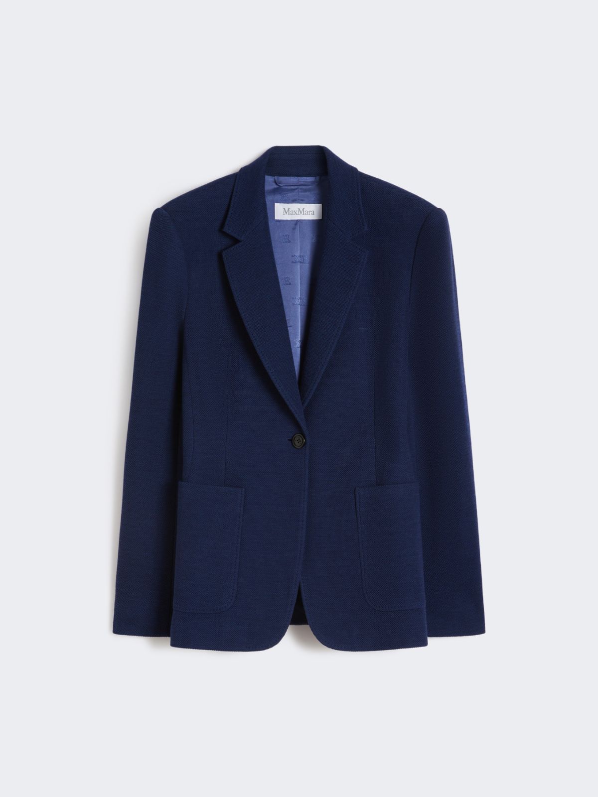 Single-breasted piqué jersey blazer - CHINA BLUE - Max Mara - 9