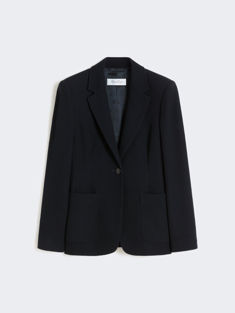 Single-breasted piqué jersey blazer - ULTRAMARINE - Max Mara