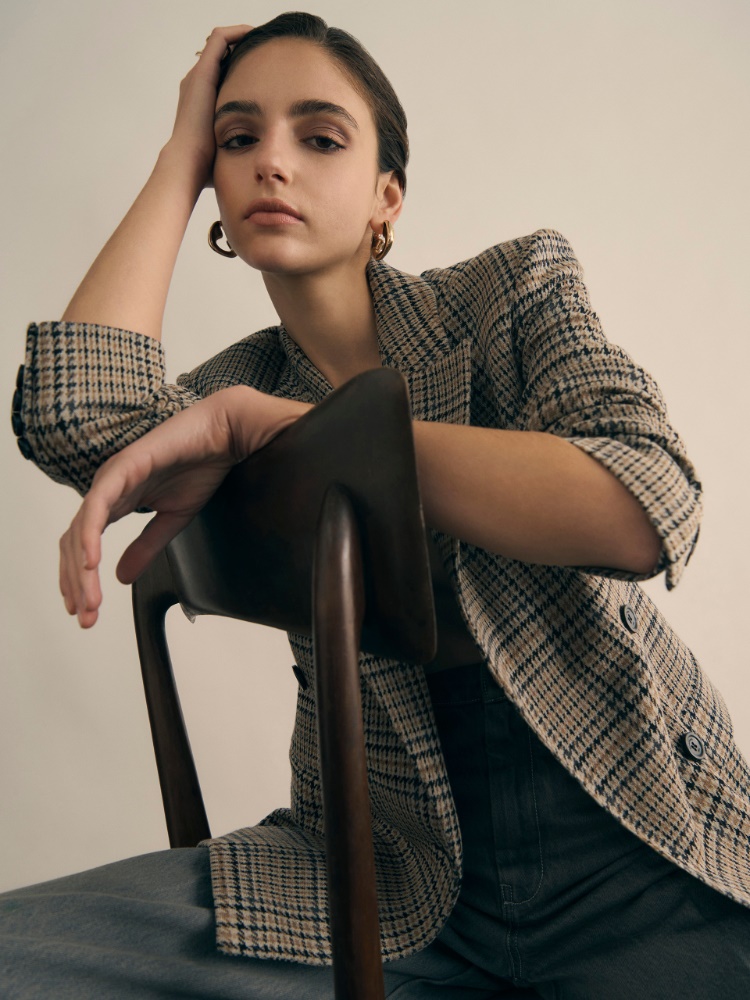 Jacquard jersey blazer + BLACK GREY - Max Mara