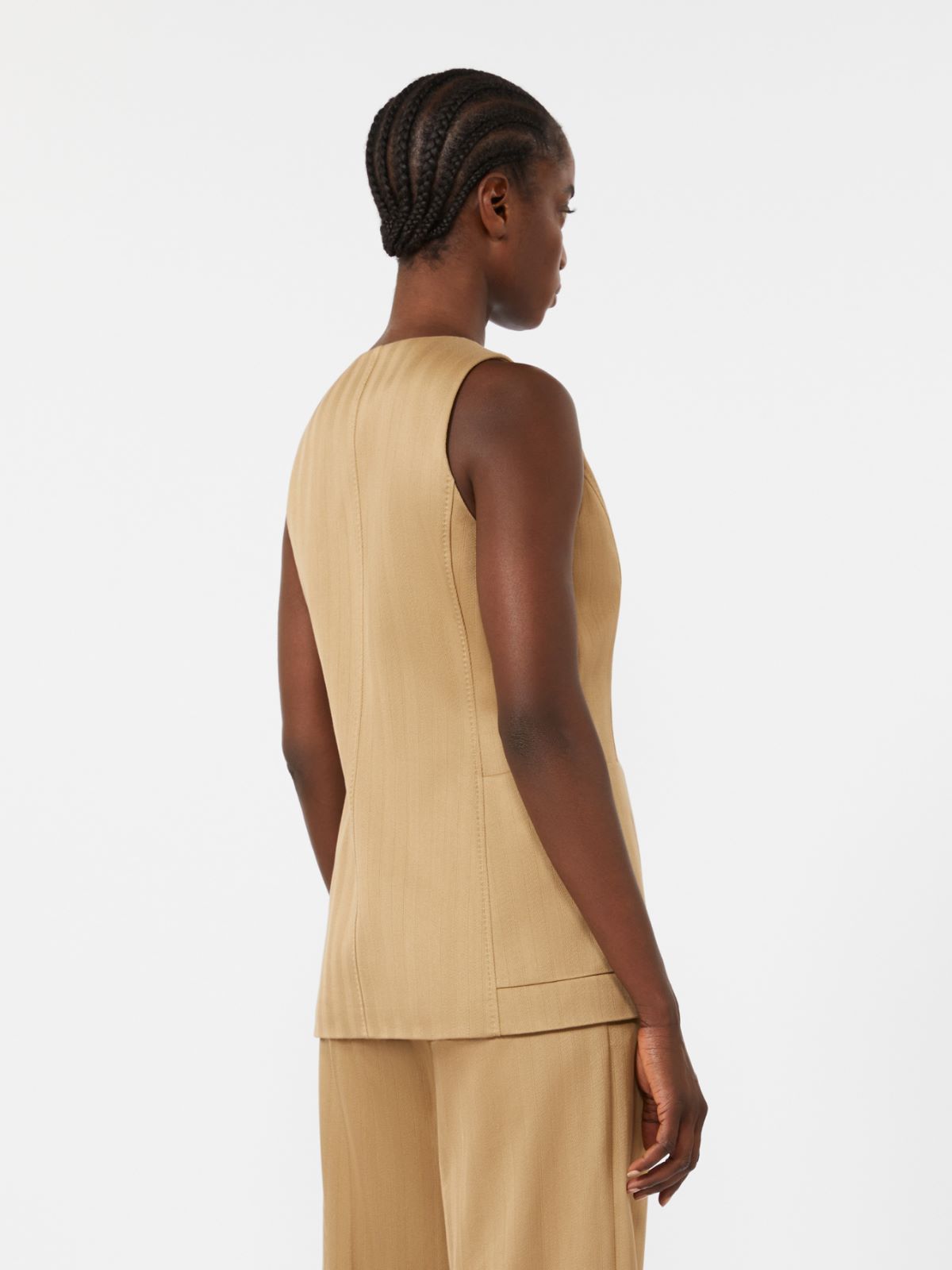 Pinstripe jacquard jersey gilet - DESERT - Max Mara - 9