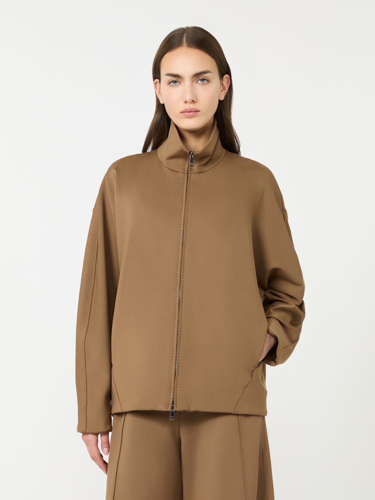 Soft scuba jersey jacket - BROWN - Max Mara - 8