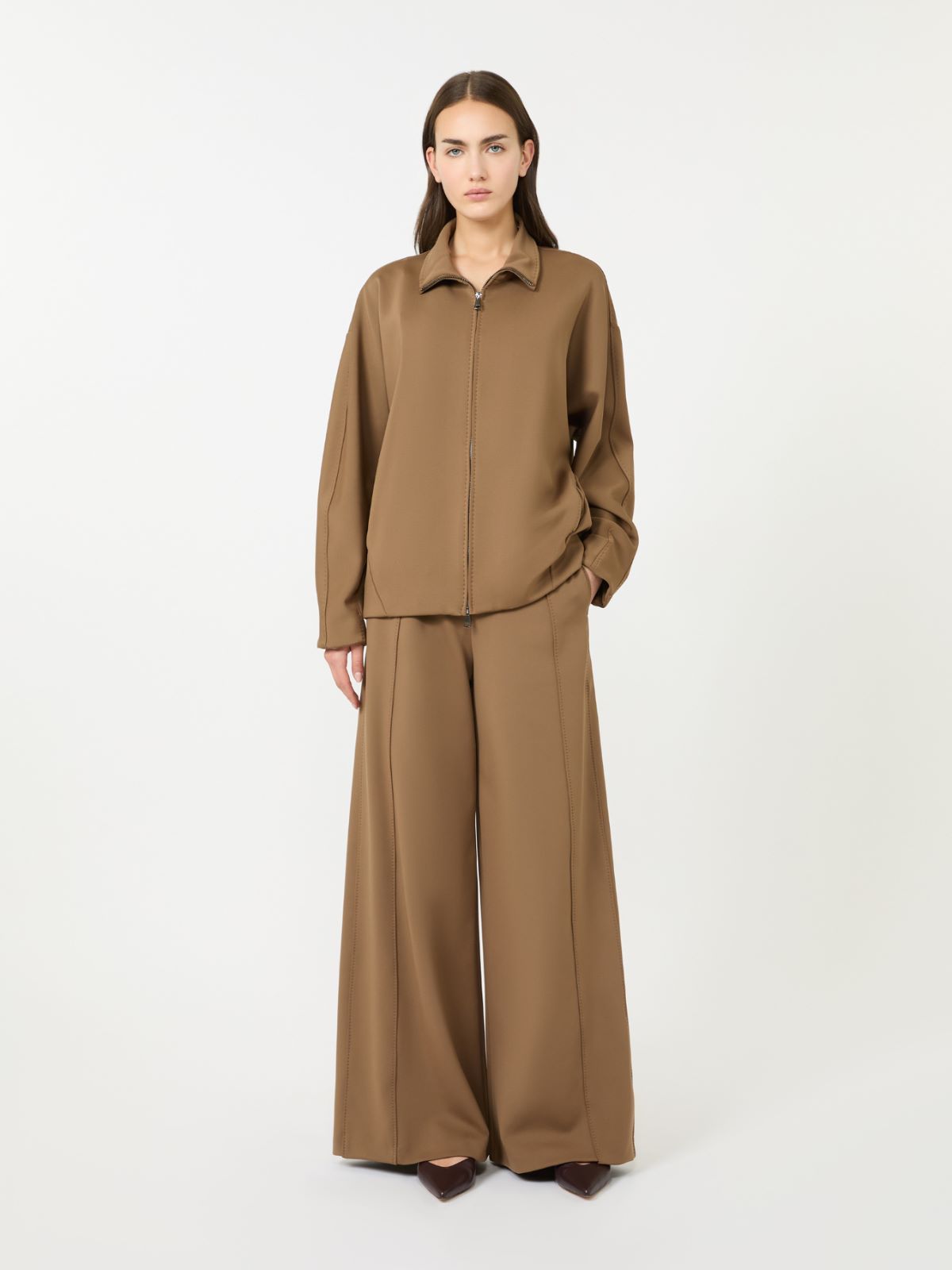 Soft scuba jersey jacket - BROWN - Max Mara - 8