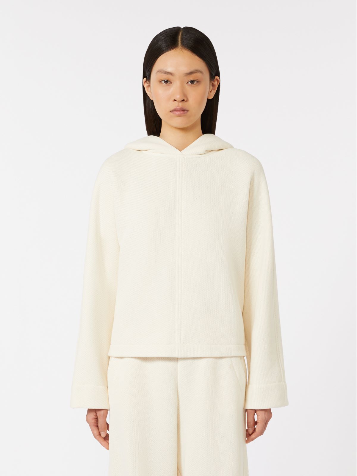 Cotton jersey sweatshirt - IVORY - Max Mara - 5