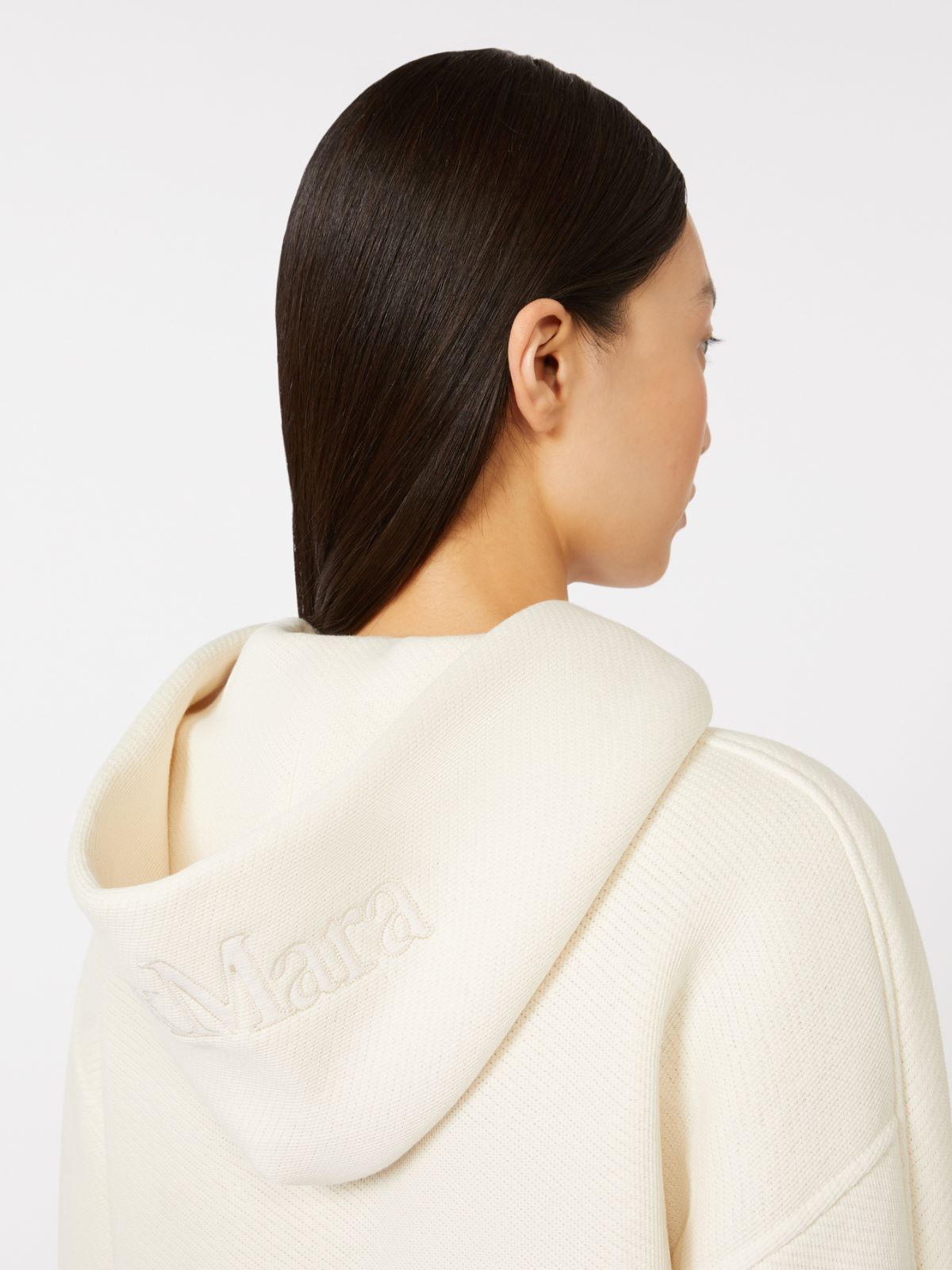 Cotton jersey sweatshirt - IVORY - Max Mara - 5