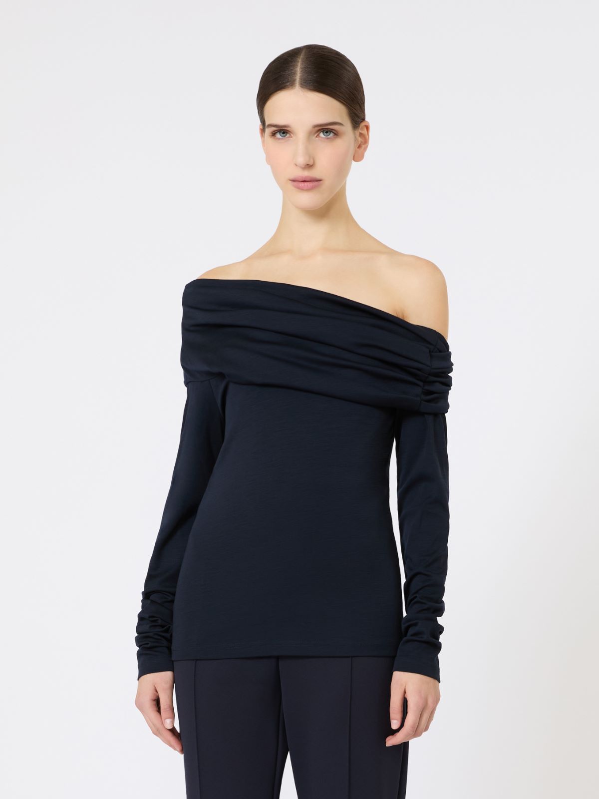 Wool off-the-shoulder top - ULTRAMARINE - Max Mara - 5