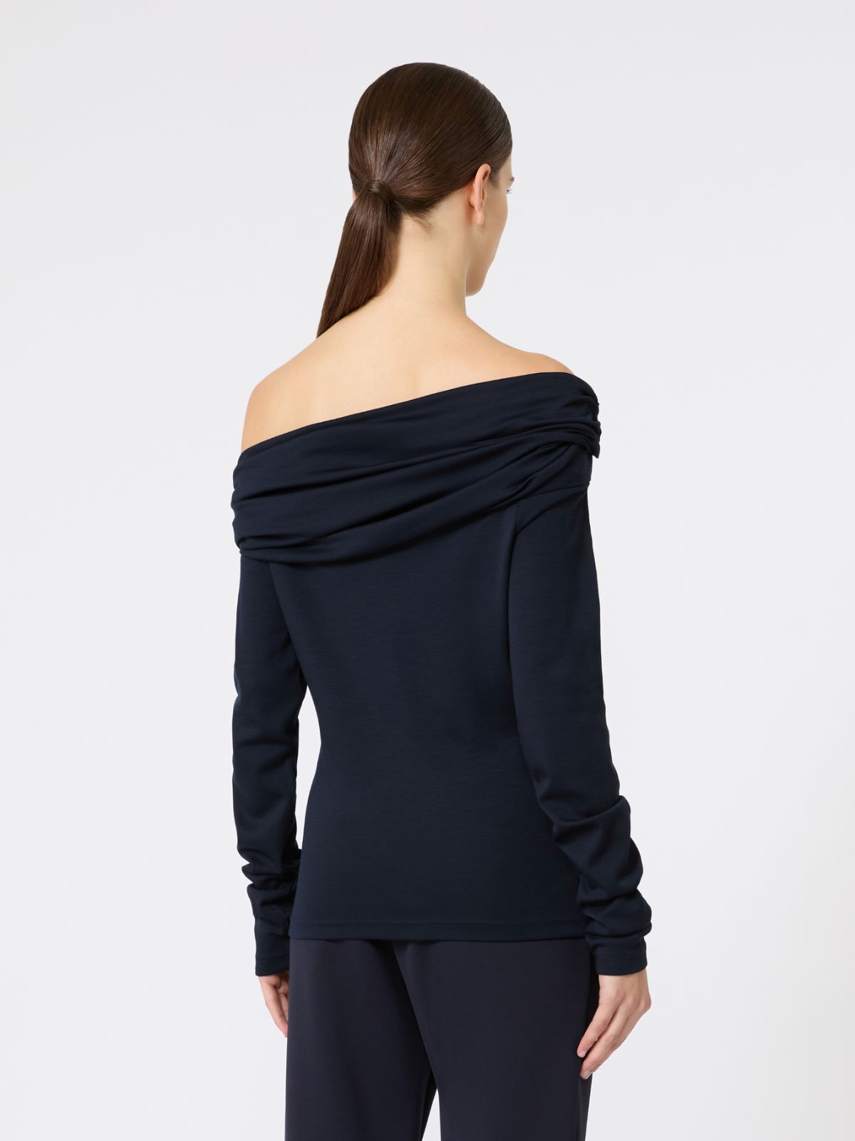 Wool off-the-shoulder top - ULTRAMARINE - Max Mara - 5