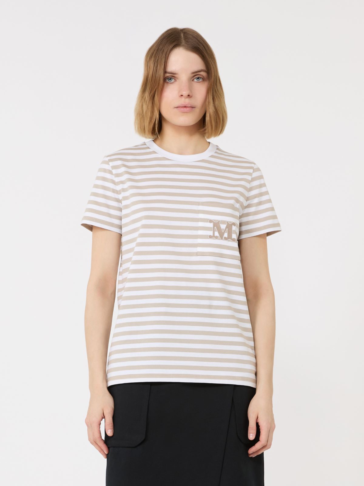 Striped jersey T-shirt - BEIGE - Max Mara - 2
