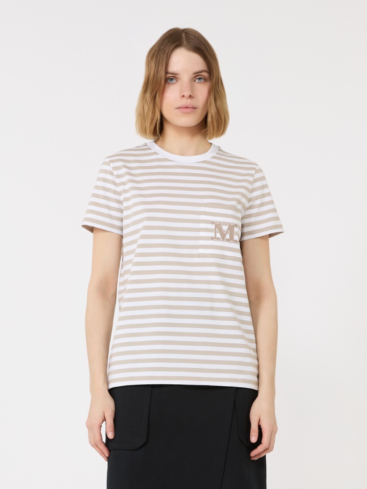Striped jersey T-shirt - BEIGE - Max Mara - 2