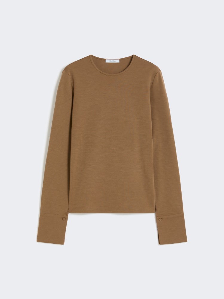 Wool jersey T-shirt - TOBACCO - Max Mara