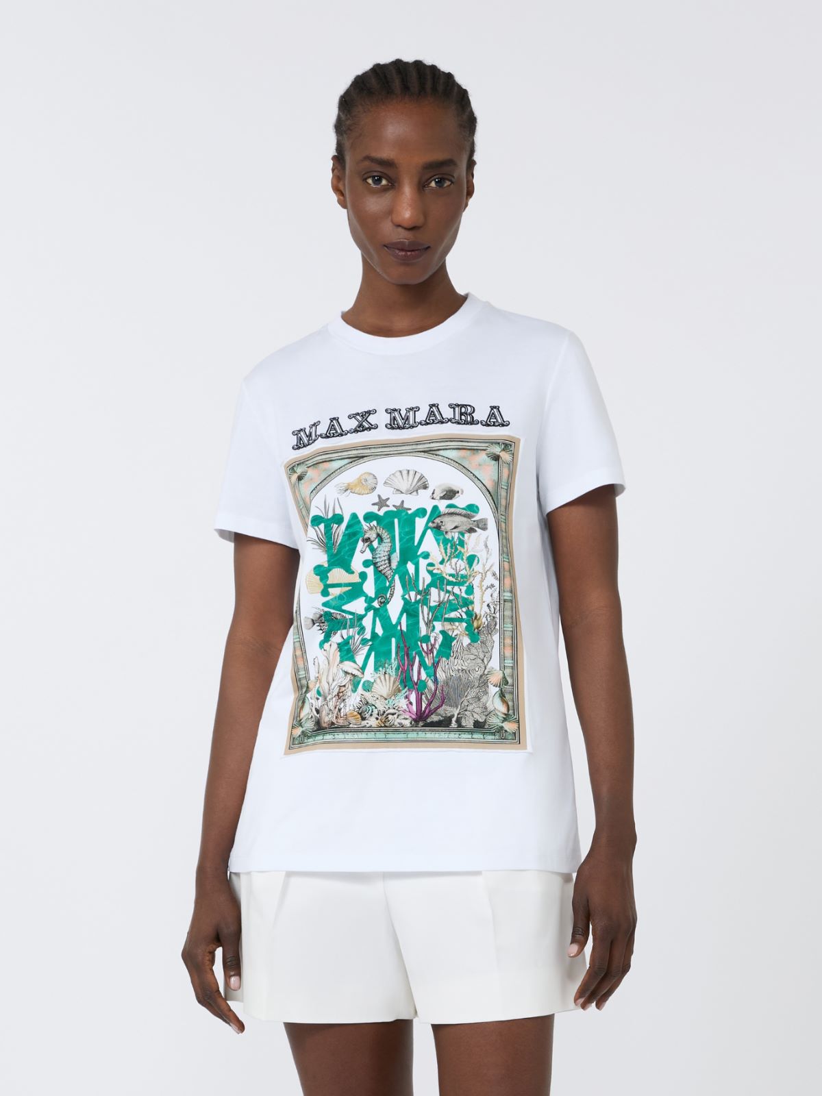 T-Shirt aus Baumwolljersey - WEISS - Max Mara - 2