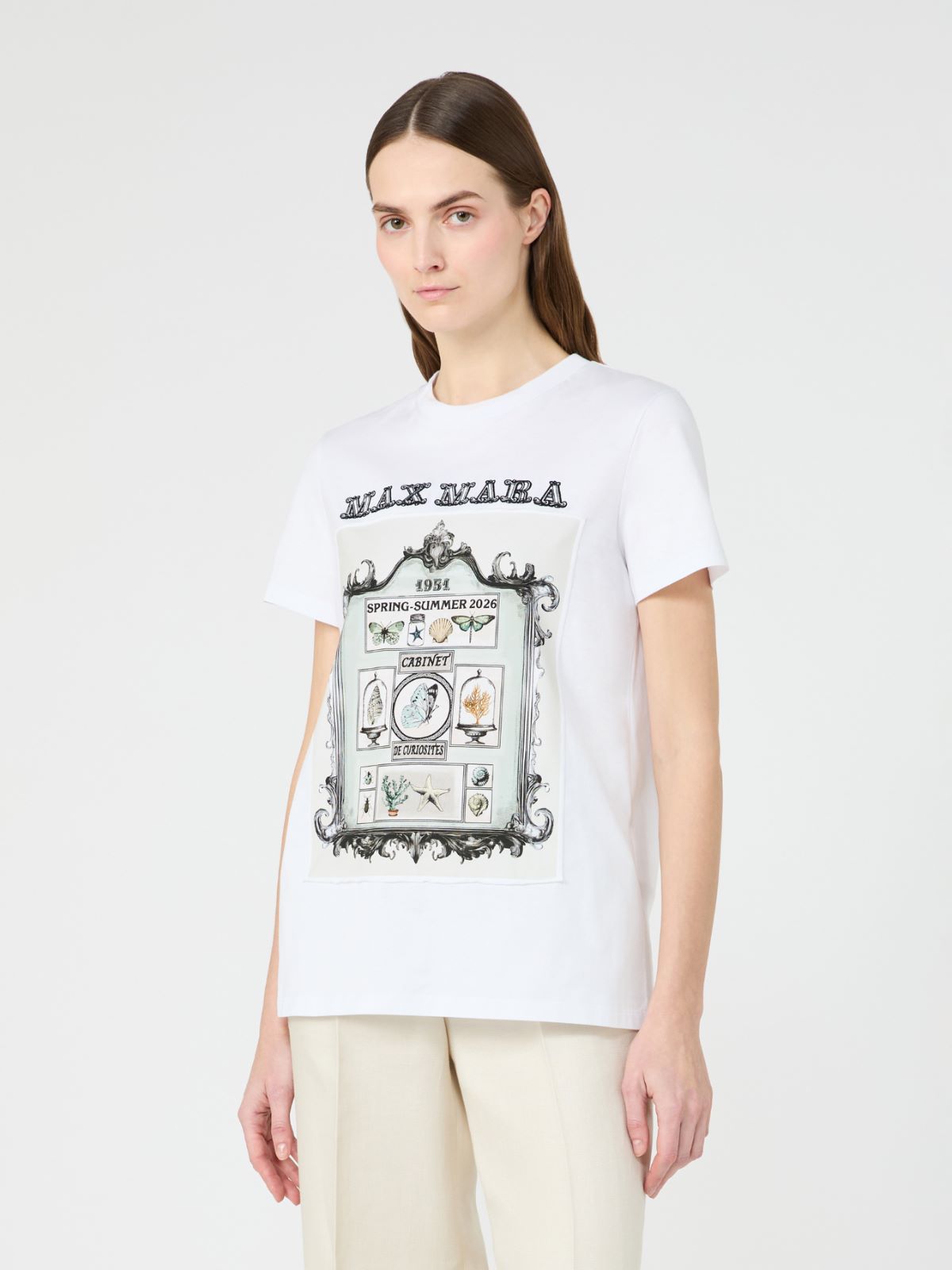 [スパディーノ] ピュア コットン ジャージー Tシャツ - OPTICAL WHITE - 2