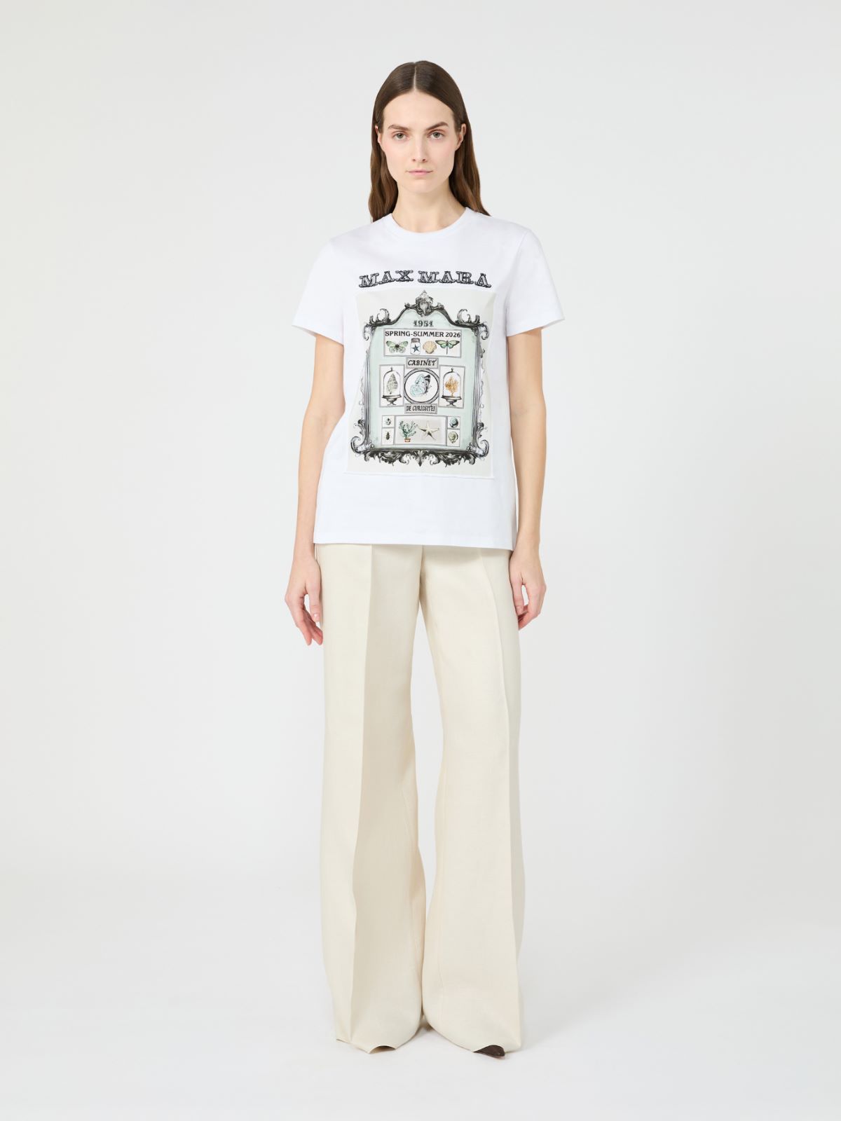 [スパディーノ] ピュア コットン ジャージー Tシャツ - OPTICAL WHITE