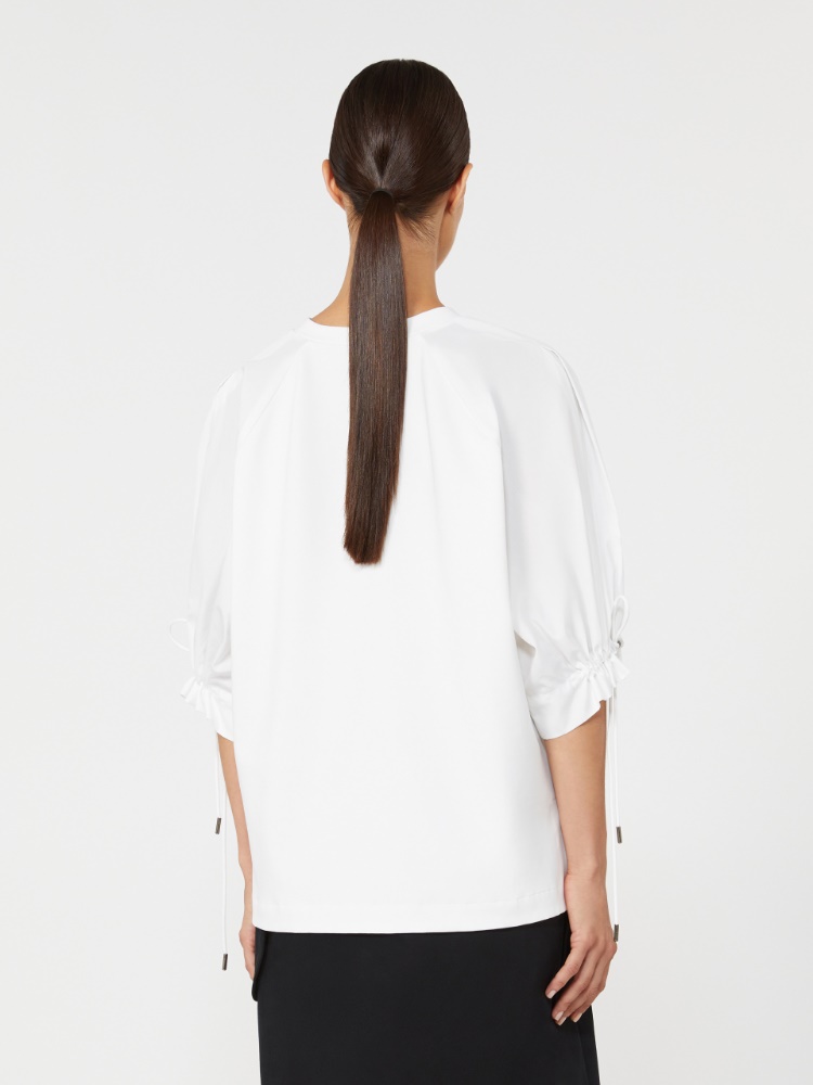 Cotton-blend jersey T-shirt - OPTICAL WHITE - Max Mara - 3