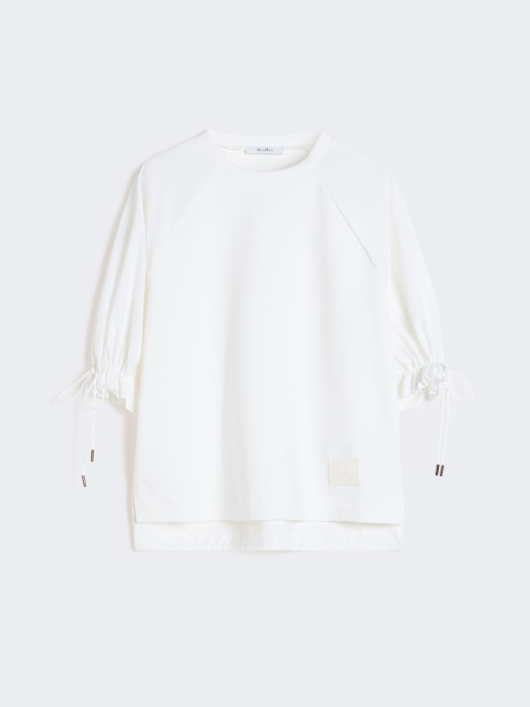 Cotton-blend jersey T-shirt - OPTICAL WHITE - Max Mara - 6