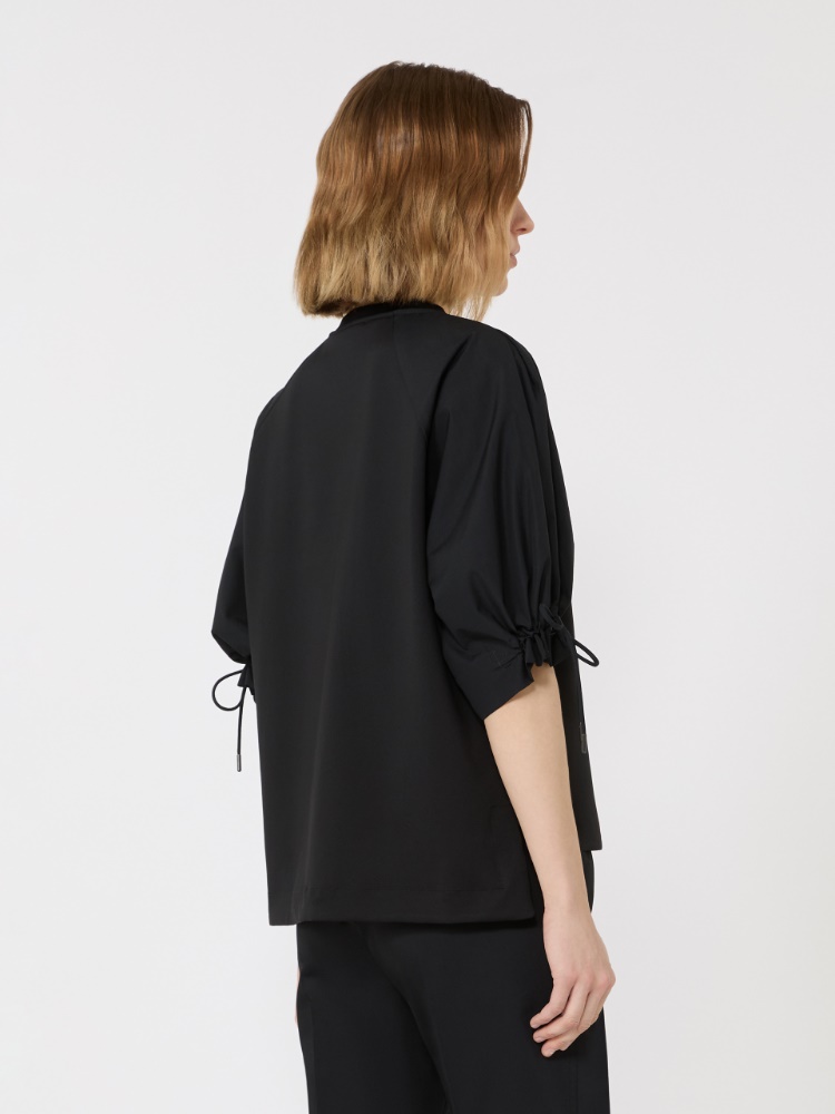 Cotton-blend jersey T-shirt - BLACK - Max Mara - 3