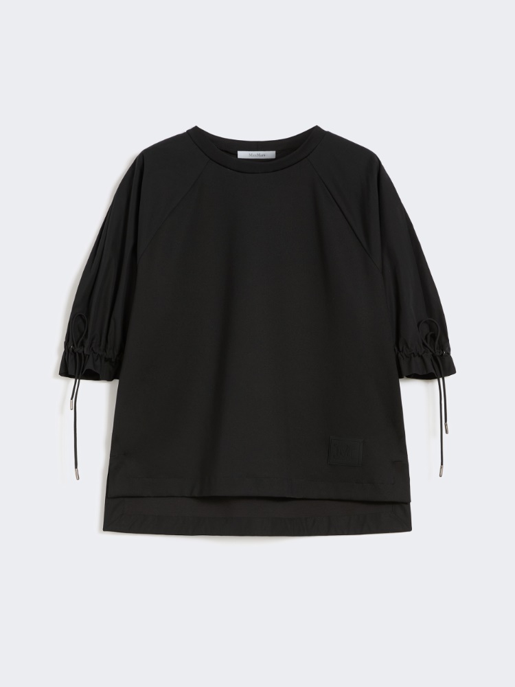Cotton-blend jersey T-shirt - BLACK - Max Mara