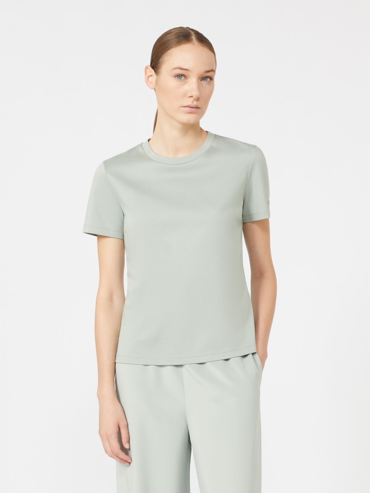Cotton T-shirt - PASTEL GREEN - Max Mara - 8