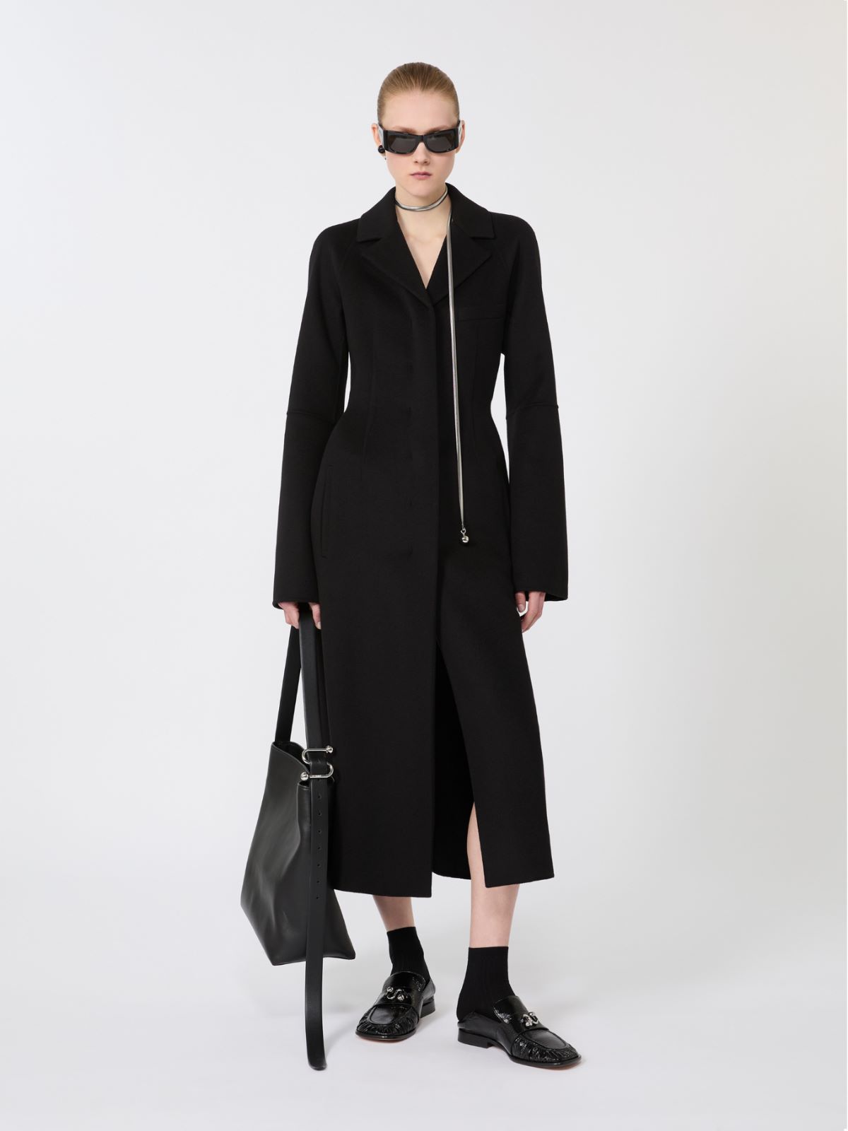 Slim-fit long wool coat - BLACK - Max Mara
