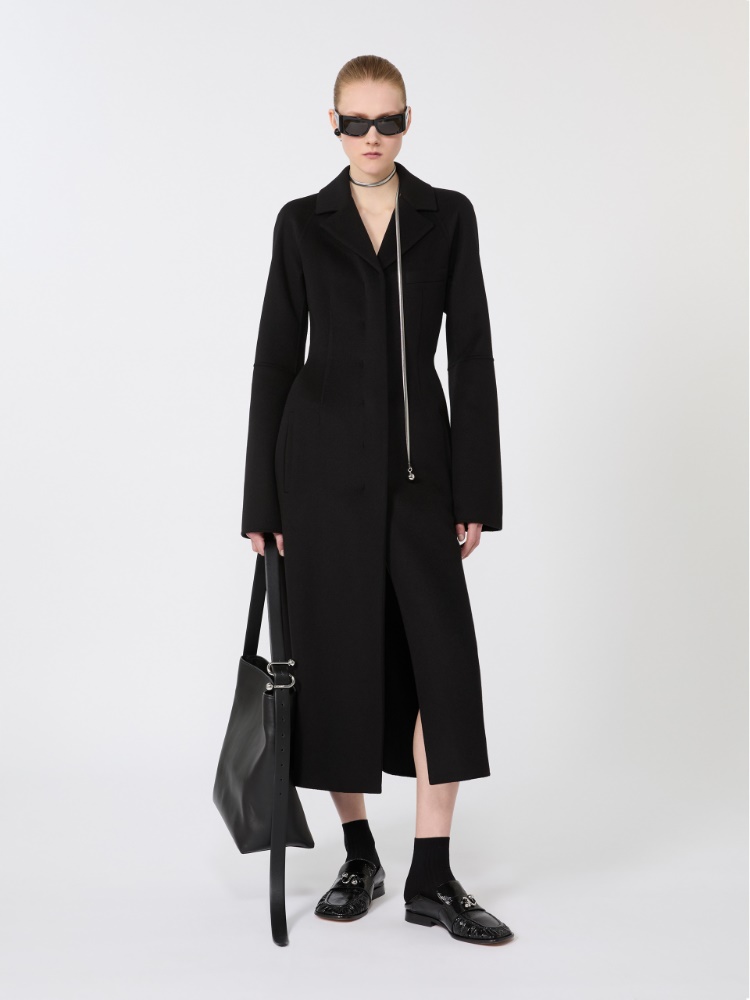 Slim-fit long wool coat - BLACK - Max Mara
